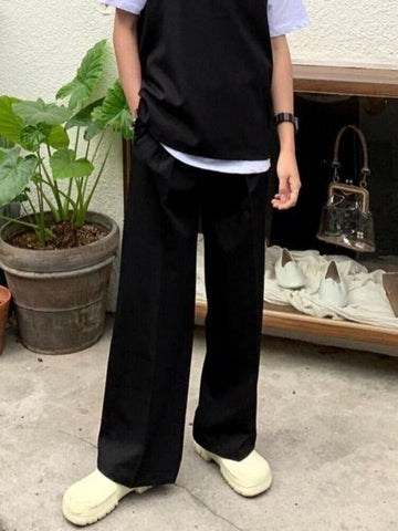 New Casual Trousers Loose Hong Kong Style Pendant Suit Pants Trend Autumn Summer Unisex Straight Wide-leg Pants aidase-shop
